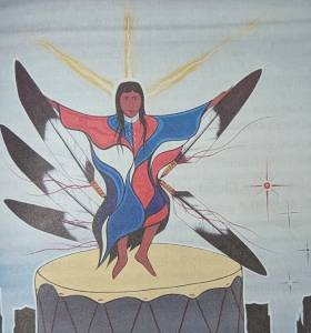 Tableau Le visage anichinabé de Jésus de l'artiste Gelineau Fisher | Photo tirée du livre
