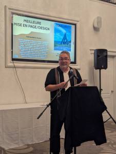 Ghislain Bédard, lauréat du prix d'excellence de la Meilleure mise en page | Photo : Mathieu Lavigue